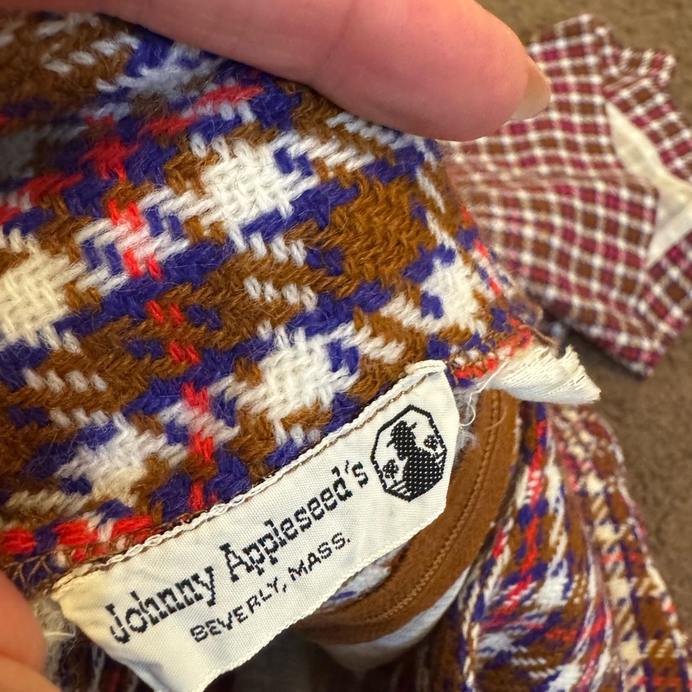 Vintage Johnny Appleseeds Plaid Wool? Midi Dress Red Brown M 8 10 50s 60s - Picture 5 of 9